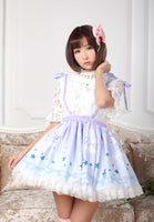 Cute Mori Girl Short Lolita Jumper Skirt Pegasus Printed Pleated A line Skirt for Women