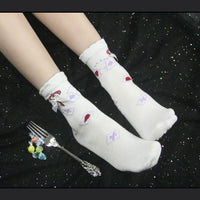 Lolita Socks Sweet Women's Cotton Socks ~ The Mysterious Cards Panterned Lolita Socks by Yidhra