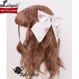 Chocolate Bunny ~ Sweet Lolita Hair Bow Hairpin by Magic Tea Party ~ Pre-order