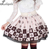 Sweet Lolita Noble Alice Chess Checkered Lady's Pleated Skirt
