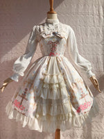 Sweet Cross & Flower Printed Sleeveless Lolita JSK Dress Plus Size Fairy Party Gown by Yiliya