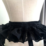 Short 3 Hoop Lolita Petticoat White/Black Crinoline Gothic Petticoat Underskirt for Woman