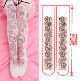 Sweet Lolita Thigh High Stockings Kawaii 100D Printed Velvet Long Stockings for Girl 9 Patterns