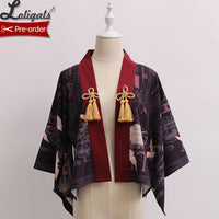 Returning Crane ~ Printed Kimono Cardigan Lolita Blouse by Alice Girl ~ Pre-order