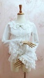 Gorgeous Retro Style Female Lolita White Blouse Sweet Long Bell Sleeve Shirt with Tassels