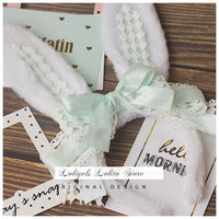 LOLITA Handmade Rabbit Ears Headband KC Multicolored Cute Plaid Cosplay Hairband