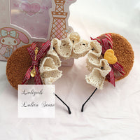 Cute Bear Ear Lolita KC Sweet Mori Girl Headband Cosplay Headpiece