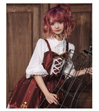 Sweet Women's Lolita Shirt Pointed Collar Long Lantern Sleeves Black/White Blouse