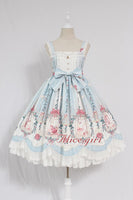 Cage in Dream ~ Sweet Lolita JSK Dress Printed Sleeveless Party Dress by Alice Girl ~ Pre-order