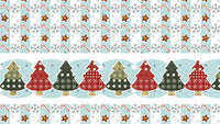 Original Design Sweet Light Blue Christmas Tree and Star Printed Girl's Lolita Pleated Skirt with Lace Trimming