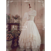 Casual Lolita Petticoat 60cm White Organza Pettiskirt Midi A line Under Skirt