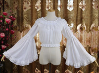 Sweet Women's Off Shoulder Flare Sleeve Chiffon Blouse Gothic Summer Casual Crop Top