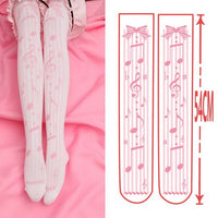 Sweet Lolita Thigh High Stockings Kawaii 100D Printed Velvet Long Stockings for Girl 9 Patterns