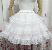 Sweet White/Black Cosplay Skirt Three Layer Lace Lolita Petticoat/Tutu Skirt