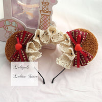 Cute Bear Ear Lolita KC Sweet Mori Girl Headband Cosplay Headpiece