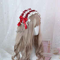 Japanese Mori Girl Lolita Hairband Sweet Lace Headdress with Detachable Chain