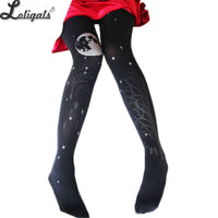 2019 Halloween Lolita Tights Gothic Patterned Women's Pantyhose 120D Velvet Tights
