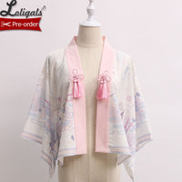 Returning Crane ~ Printed Kimono Cardigan Lolita Blouse by Alice Girl ~ Pre-order