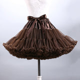 Fluffy Women's Tutu Skirt Adult Tulle Short Petticoat with Ruffles