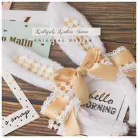 LOLITA Handmade Rabbit Ears Headband KC Multicolored Cute Plaid Cosplay Hairband