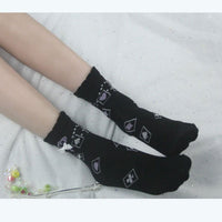 Lolita Socks Sweet Women's Cotton Socks ~ The Mysterious Cards Panterned Lolita Socks by Yidhra
