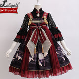 Returning Crane ~ Printed Kimono Style Lolita JSK Dress by Alice Girl ~ Pre-order