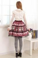 Vintage Lolita Sweet Female Lace Blouse White/Black Sheer Long Sleeve Illusion Neck Lace Top with Ruffles