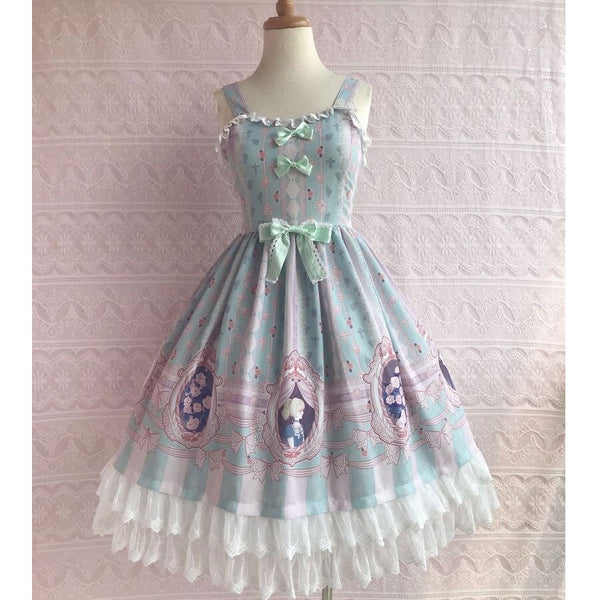 Sweet Rose Lover Printed Lolita JSK Dress Sleeveless Midi Dress by Yiliya