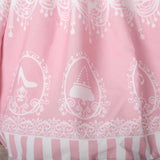 Sweet Pink Lolita Crystal Chandelier Printed A Line Skirt for Lady