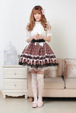 Japanese Style Lovely Chocolate Color Pleated Lace Lolita Skirt for Girl