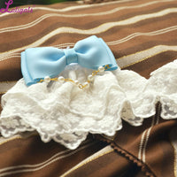 Gorgeous Lolita Bracelet Lace Cuffs with Bow Knot