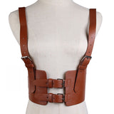 Steampunk Women's Strap Harness Vintage Waist Cincher with Straps Wide Corset Belt