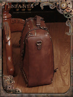 Steampunk Style Lolita Handbag Brown Satchel Bag with Gear Decor by Infanta