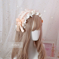 Japanese Mori Girl Lolita Hairband Sweet Lace Headdress with Detachable Chain