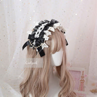 Japanese Mori Girl Lolita Hairband Sweet Lace Headdress with Detachable Chain