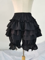 Cute Black/White Lolita Shorts Lace Ruffled Elastic Waist Cotton Bloomers