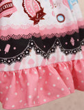 Strawberry & Icecream Printed Short Skirt Sweet Elastic Waist A line Lolita Skirt