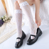 Sweet White Hollow Out Lace Socks Women's Lolita Long Socks