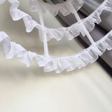 Short 3 Hoop Lolita Petticoat White/Black Crinoline Gothic Petticoat Underskirt for Woman