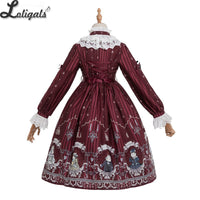 Rose Knights ~ Sweet Printed Lolita Dress Long Sleeve Midi Party Dress by Magic Tea Party