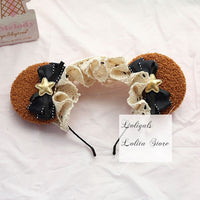 Cute Bear Ear Lolita KC Sweet Mori Girl Headband Cosplay Headpiece