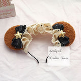 Cute Bear Ear Lolita KC Sweet Mori Girl Headband Cosplay Headpiece