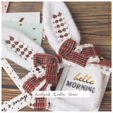 LOLITA Handmade Rabbit Ears Headband KC Multicolored Cute Plaid Cosplay Hairband
