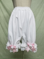 Cute Warm Fleece Lolita Bloomers Ruffled Short Under Pants with Pockets