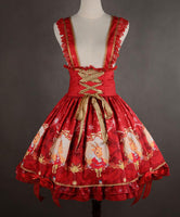 X'mas Deer ~ Lovely Rhinedeer Printed Lolita Jumper Skirt with Straps