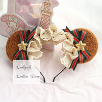 Cute Bear Ear Lolita KC Sweet Mori Girl Headband Cosplay Headpiece