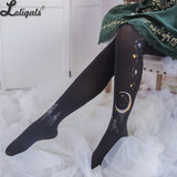 Beautiful Castle of Starry Night Patterned Tights Women's 80D Pantyhose