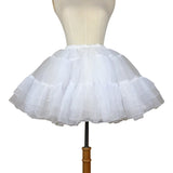 Organza Short Petticoat Lolita White/Black Layered Tutu Skirt for Women