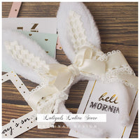LOLITA Handmade Rabbit Ears Headband KC Multicolored Cute Plaid Cosplay Hairband