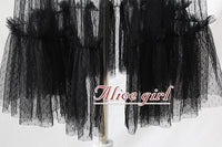 Gothic Black Ruffled Waist Curtain Vintage Mesh Overlay Skirt Pre-order by Alice Girl